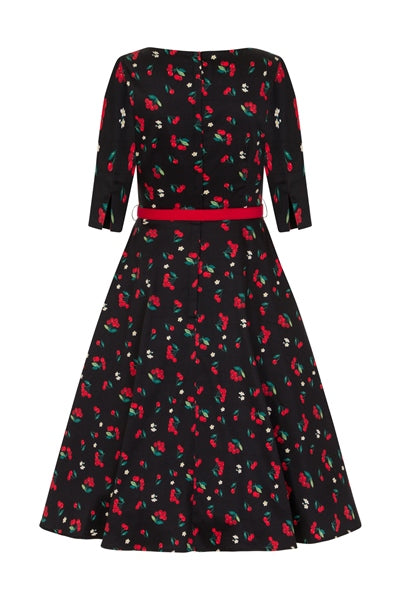 Suzanne Cherries & Blossom Flared Dress