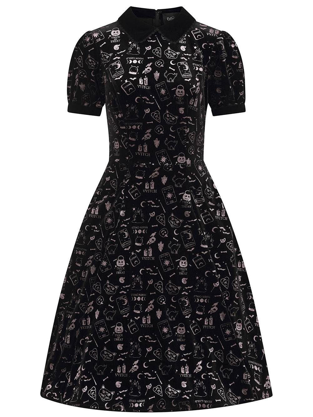 Peta Spooky Velvet Swing Dress