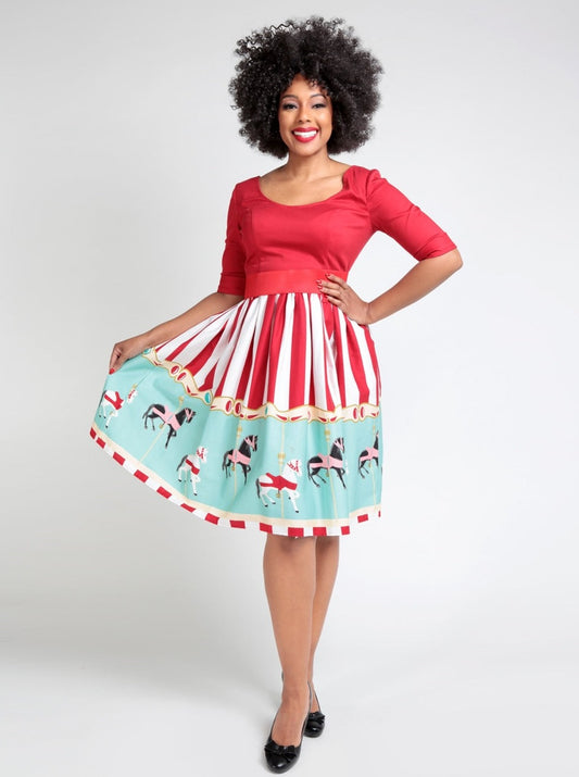 June Carousel Border Swing Dress