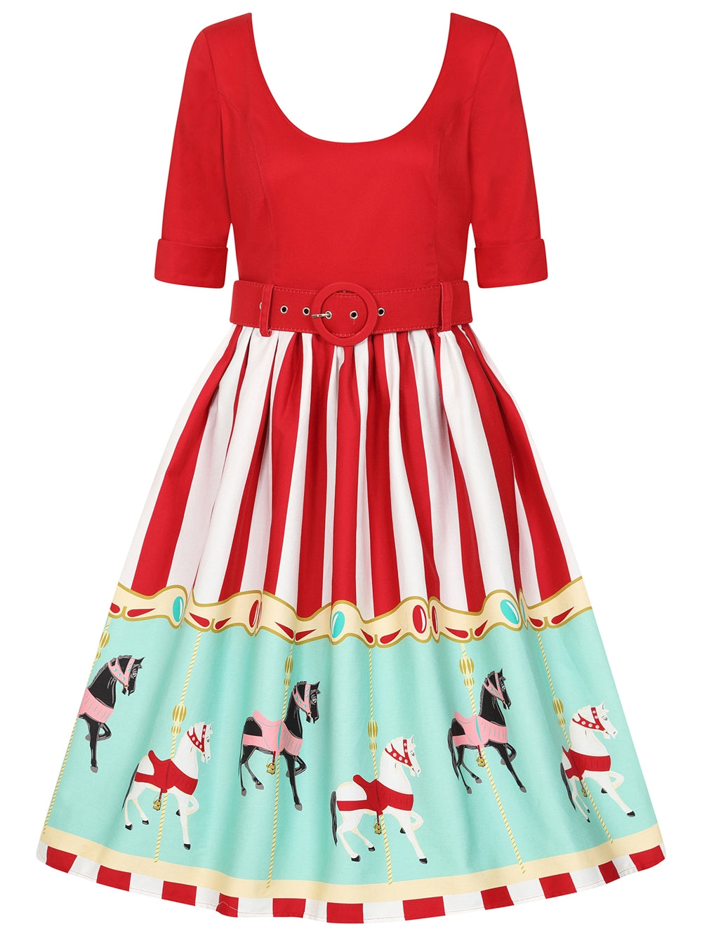 June Carousel Border Swing Dress
