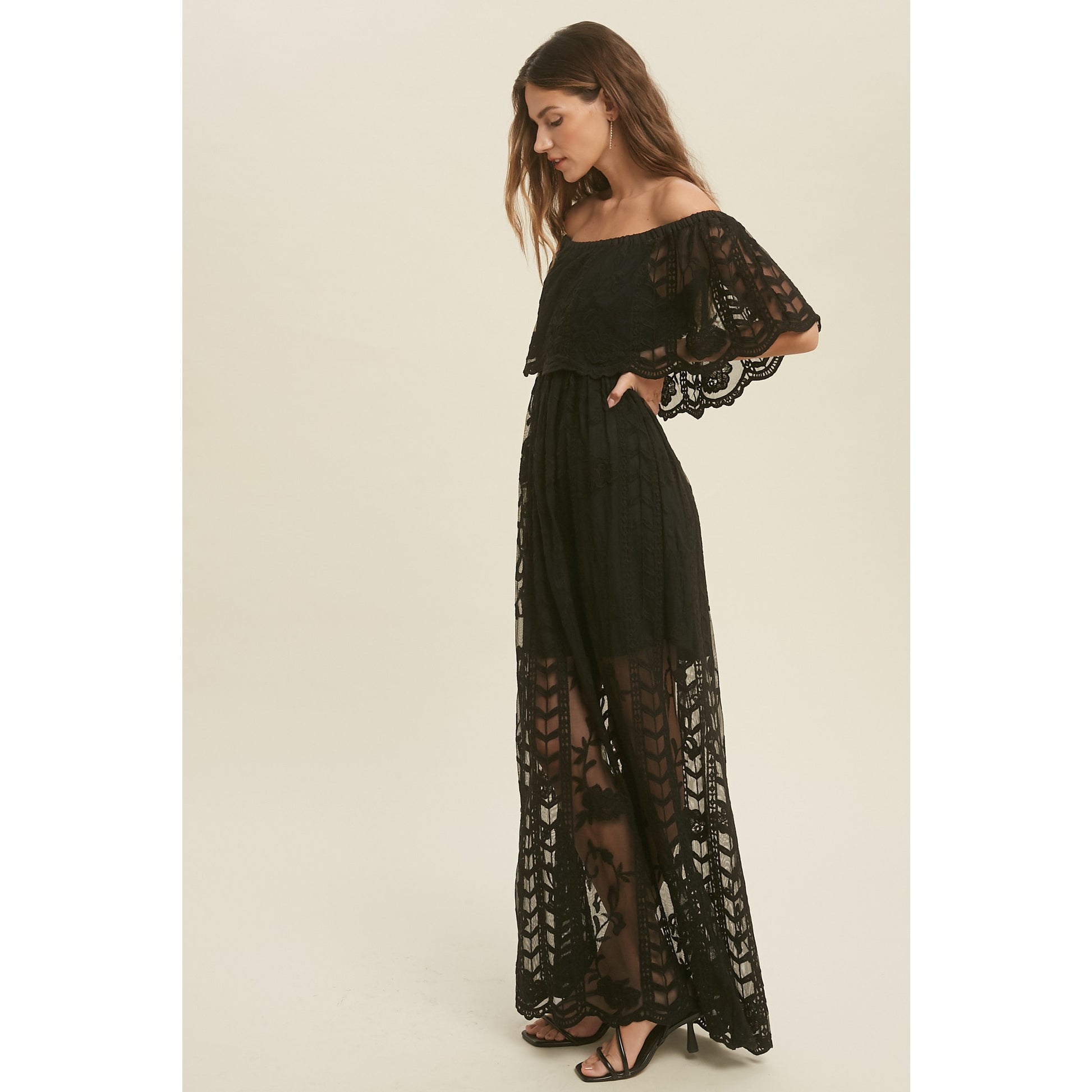 Lace Overlay Lined Maxi Dress – It's A Secret Closet
